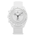Chronograph phase 42 – White Dial | White Case & White Strap & Tachymeter Bezel