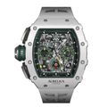 Skeleton Chronograph 44 – Openworked Dial with Green Accents | White Case & White Rubber Strap