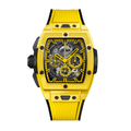 Tonneau Chronograph 42 – Black Skeleton Dial | Yellow Case & Black Rubber Strap